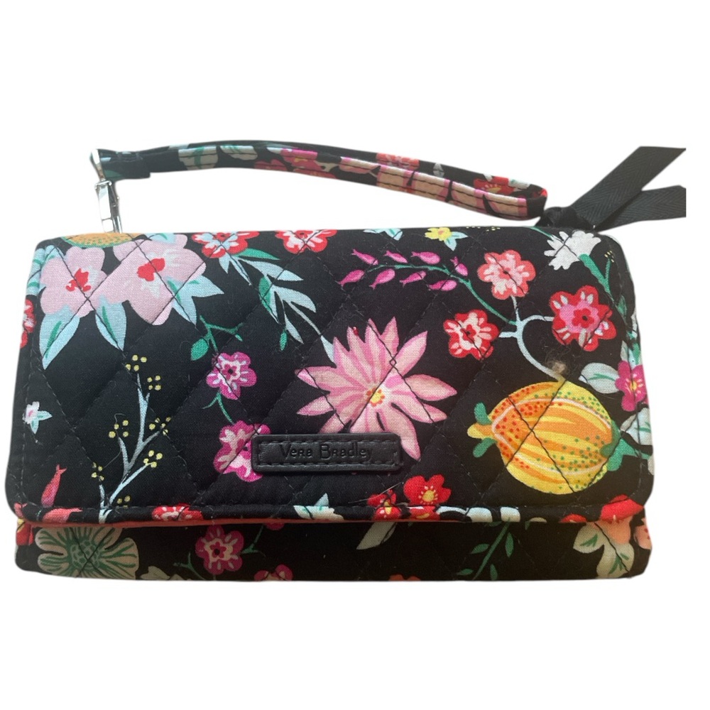 Vera Bradley Black Floral Wristlet Wallet